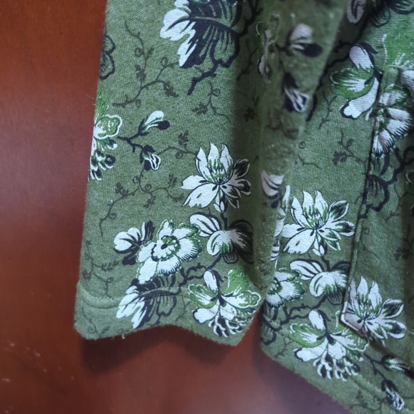 Blair Snap Button Front Shacket Shirt Jacket Sz Med Fleece Green White Black - Picture 6 of 9